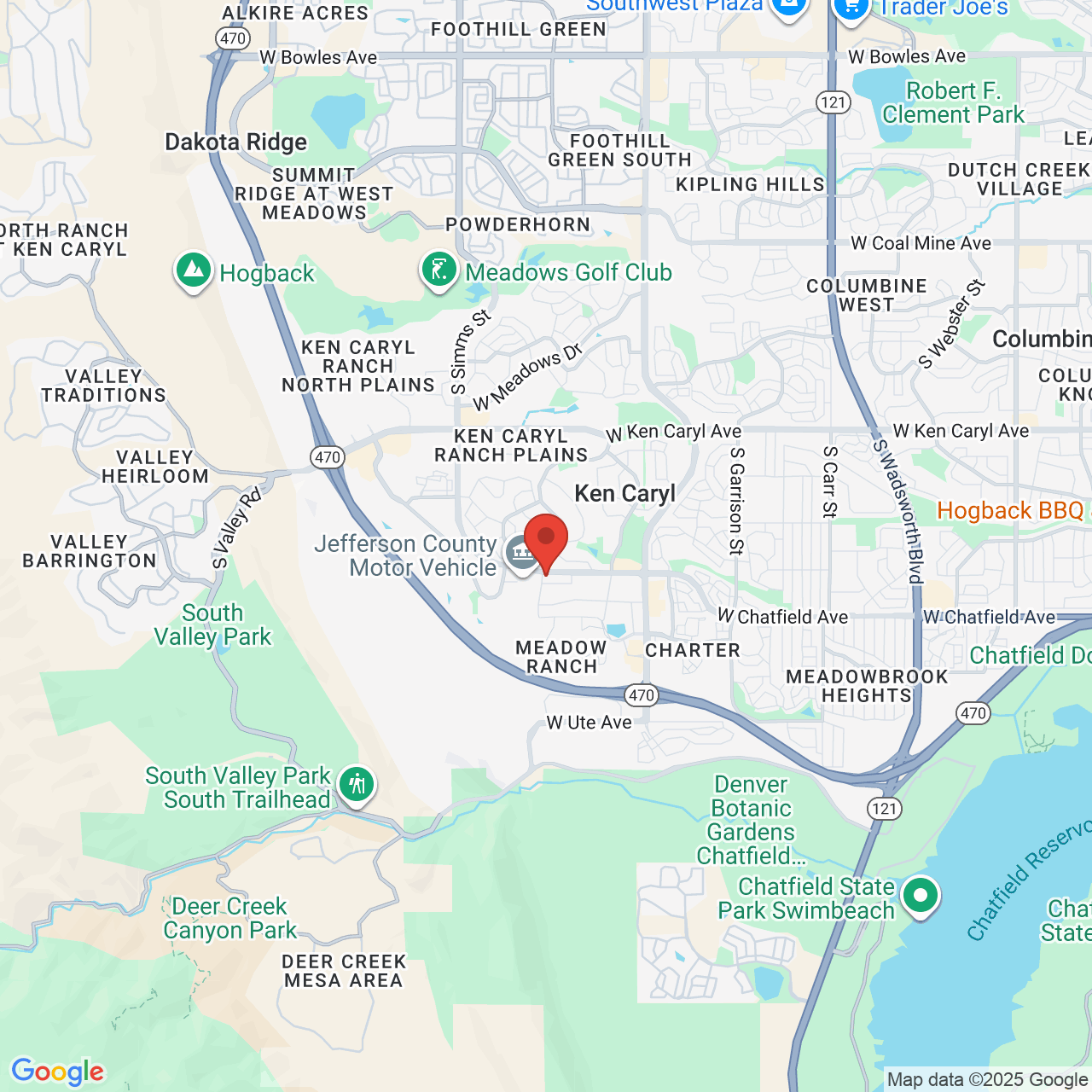 Google map image of our location in 10789 Bradford Rd Littleton, CO